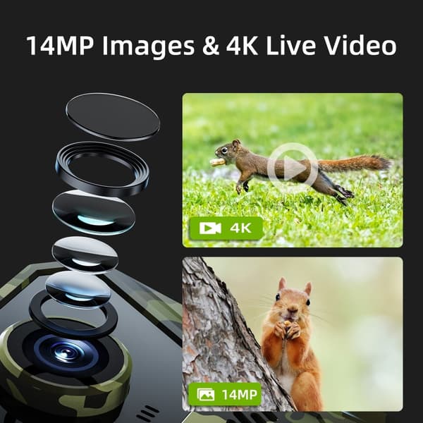 Solar 4G Trail Kamera Vattentät PIR Night Vision HD Jaktkamera