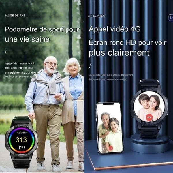 GPS-klocka 4G Wifi Plats i realtid SOS-hälsospårning