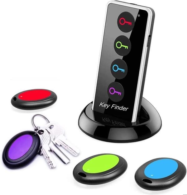 Key Finder, 80 DB RF trådlös med 130 fots arbetsräckvidd, Fjärrkontroll med LED-ficklampa, Basfäste
