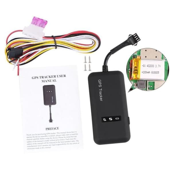 Färg med bat utan relä Mini GPS-lokaliserare för bil, bränsleavstängning TK110 GT02A, GSM, 12-36