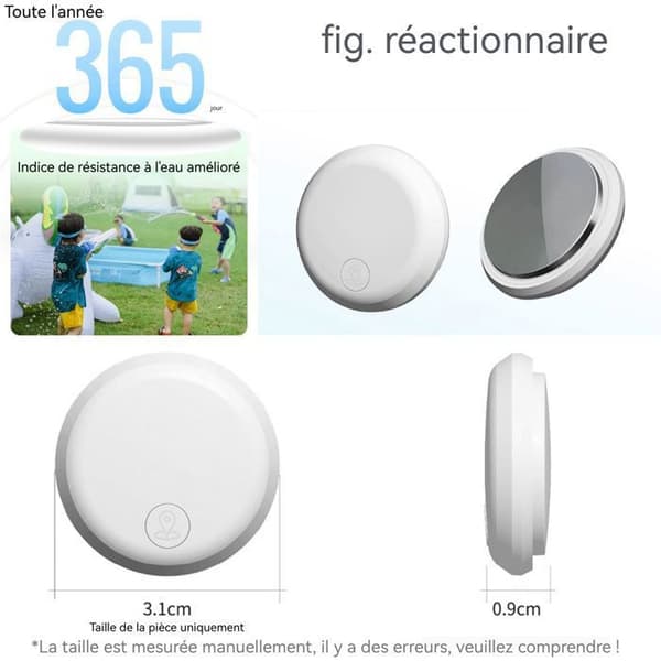 GPS-spårare INN® 3.1x0.9cm Enhet för att förhindra förlust av djur för äldre och barn vit