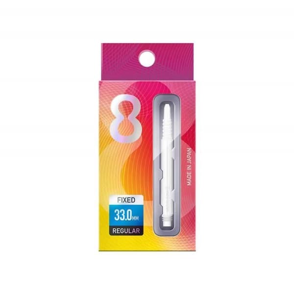 8 Flight 8 Flight Dart Shafts, Formgjutet Flight System, Vit, Medium 33mm - 400308