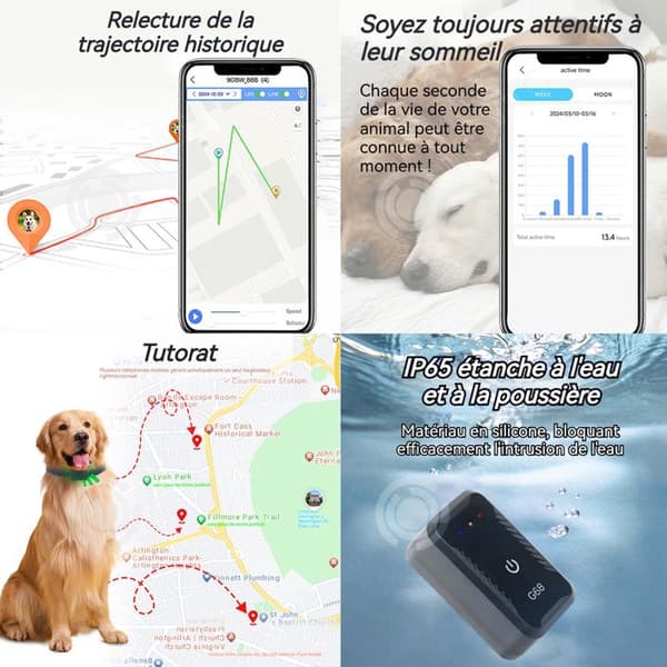 INN Collier gps 4G/5G GPS/AGPS/WIFI/LBS IP65 vattentålig lokaliserare för katter och hundar GPS-spårare för djur djurspårare
