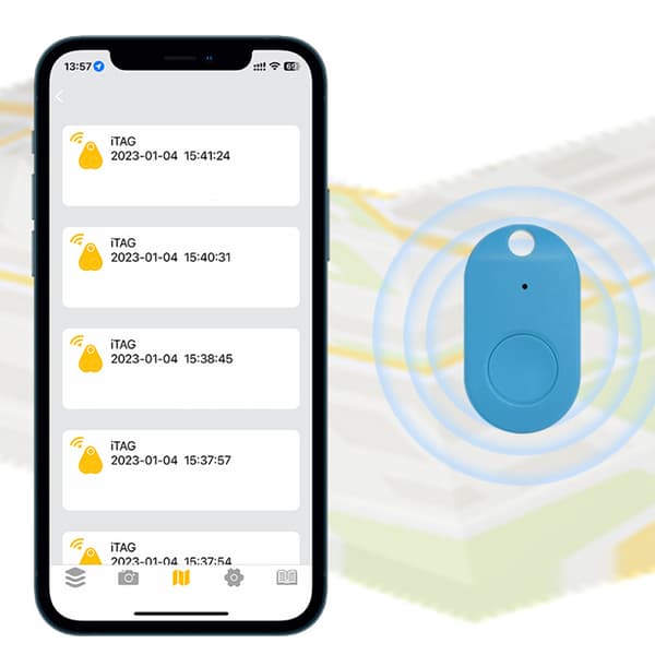 INF Skjoldformet Anti-Tab Enhed - Nøglefinder Locator Blå