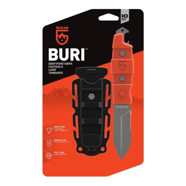 GEAR AID BURI KNIFE orange, kniv fulltånge,  kniv friluftsliv