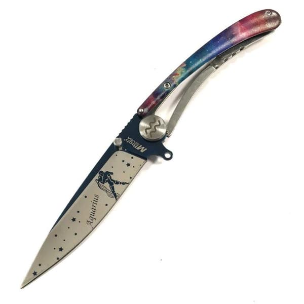 MTech USA - Zodiac sign folding knife - aquarius - vattumannen