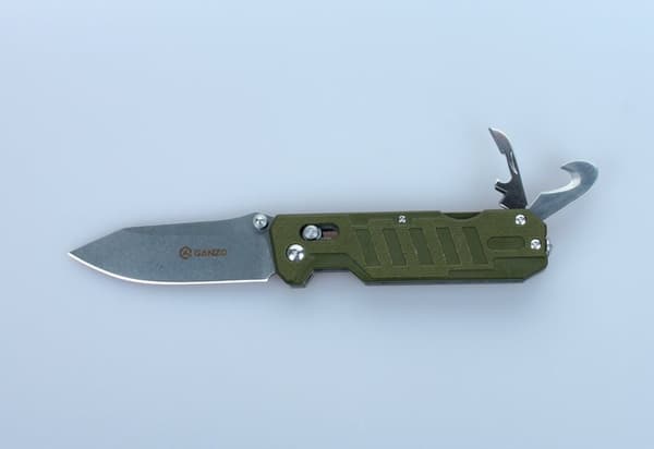 GANZO G735 Svart Fällkniv multiverktyg edc grön