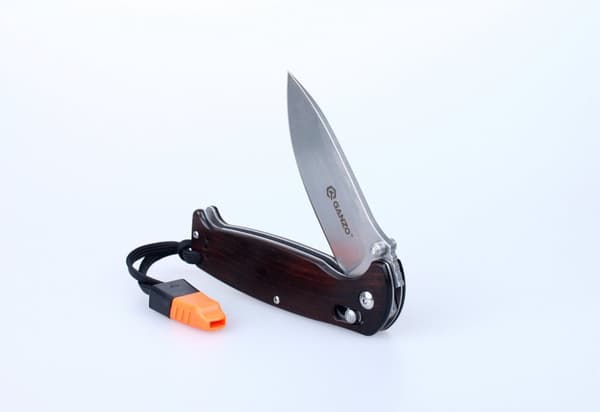 GANZO G7412 Svart stentvättad m viselpipa - kniv fällkniv