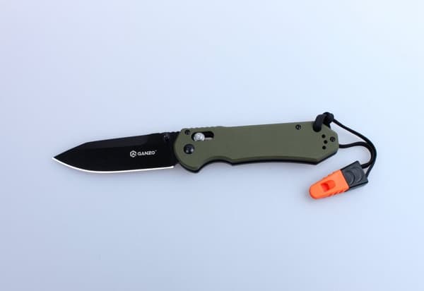 GANZO G7453 Svart m viselpipa - kniv fällkniv grön