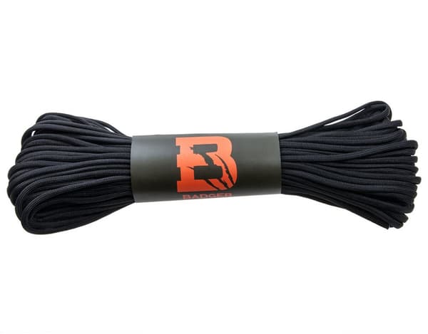 Badger Outdoor 550 Parachute Paracord Reb Sort 30m