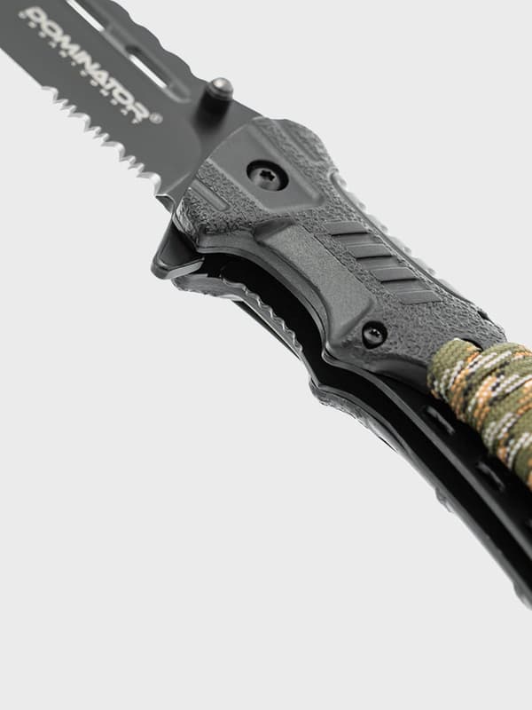 Fällkniv Bushcraft 4in1 Dominator eldstartare, rep