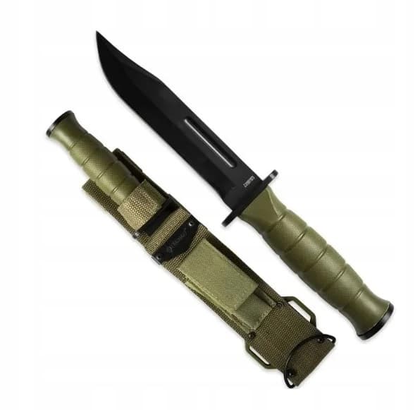 SAVKNIV TAKTISK JAGT 26CM RUSTFRI STÅL 420 MILITÆR + KASSE
