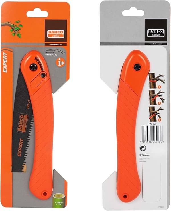 BACHO PG-72 (Bacho Laplander orange), Bahco friluftssåg orange, såg prepping