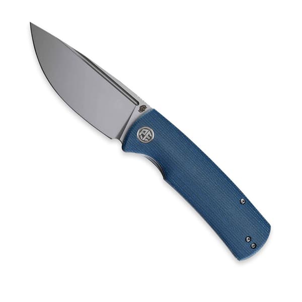 Förstenad fisk Beluga PF-P01 BMP Blå Micarta fällkniv