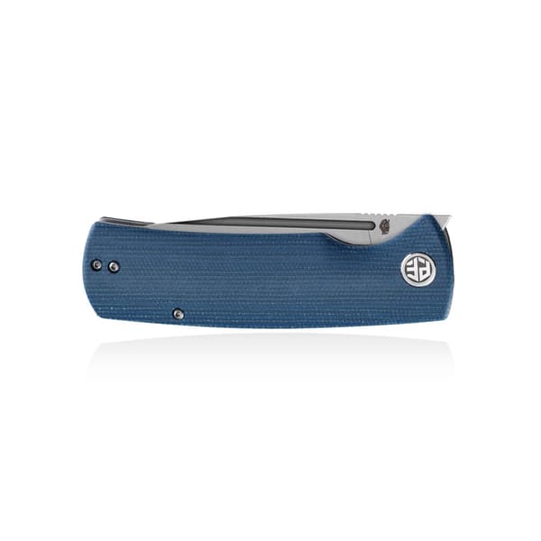 Förstenad fisk Beluga PF-P01 BMP Blå Micarta fällkniv