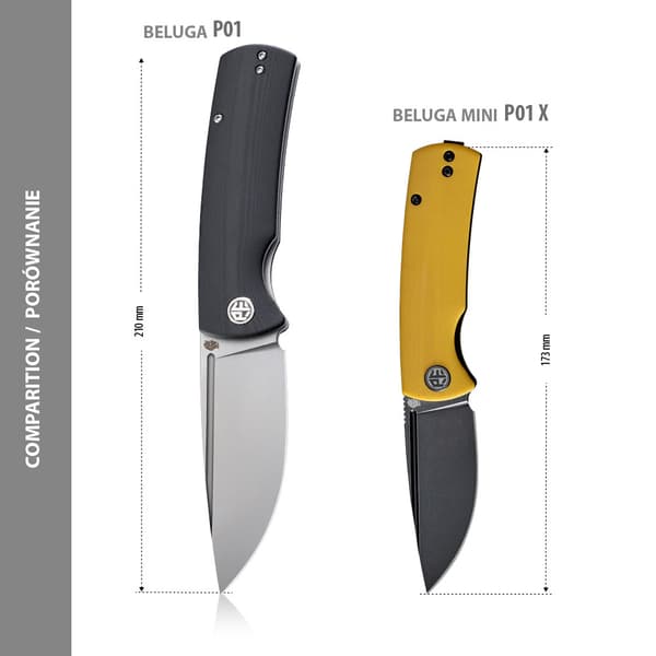 Petrified Fish Beluga Mini Folding Knife PF-P01X YW Gul