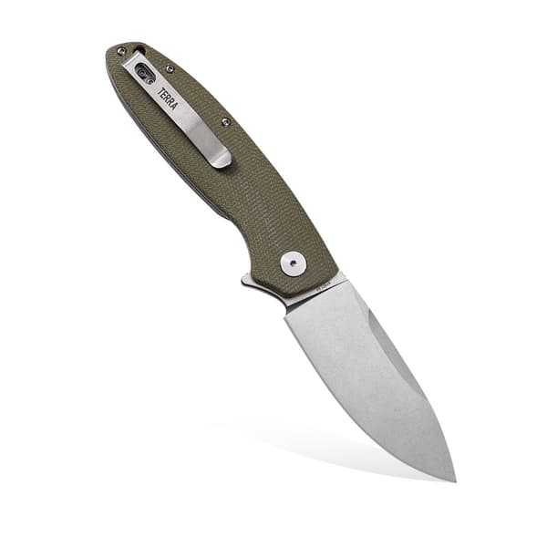 Petrified Fish Terra PF-B01 GRMW Grön Micarta Fällkniv
