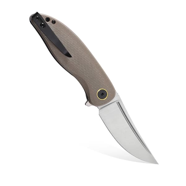 Petrified Fish Simum PF-P06 Foldekniv KAMS Khaki Micarta
