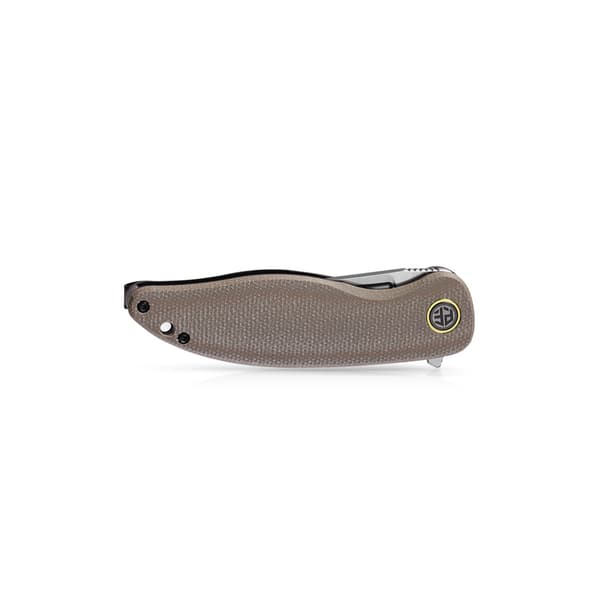 Petrified Fish Simum PF-P06 Foldekniv KAMS Khaki Micarta