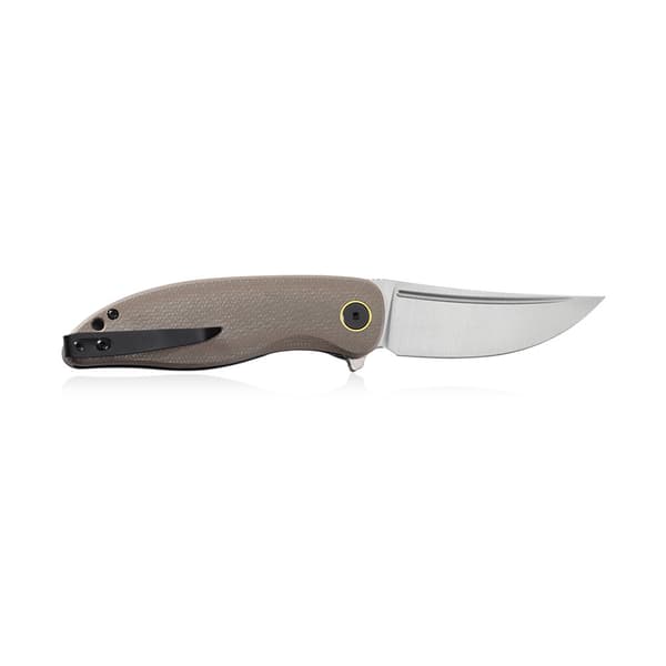 Petrified Fish Simum PF-P06 Foldekniv KAMS Khaki Micarta