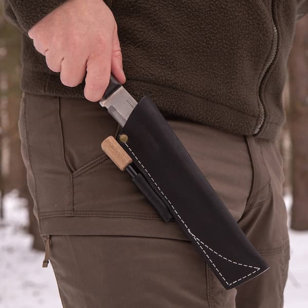 BPS Knives SH07 Sort Universal Læderskede med Optændingsstarter