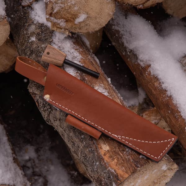 BPS Knives SH07 Brun Universal Läderslida med Tändstift