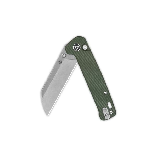 QSP Knife Penguin QS130BL-C1 Knapplåsfällkniv Stentvättad 14C28N Grön Micarta