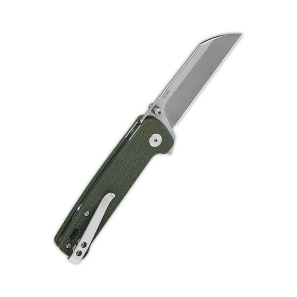 QSP Knife Penguin QS130BL-C1 Knapplåsfällkniv Stentvättad 14C28N Grön Micarta