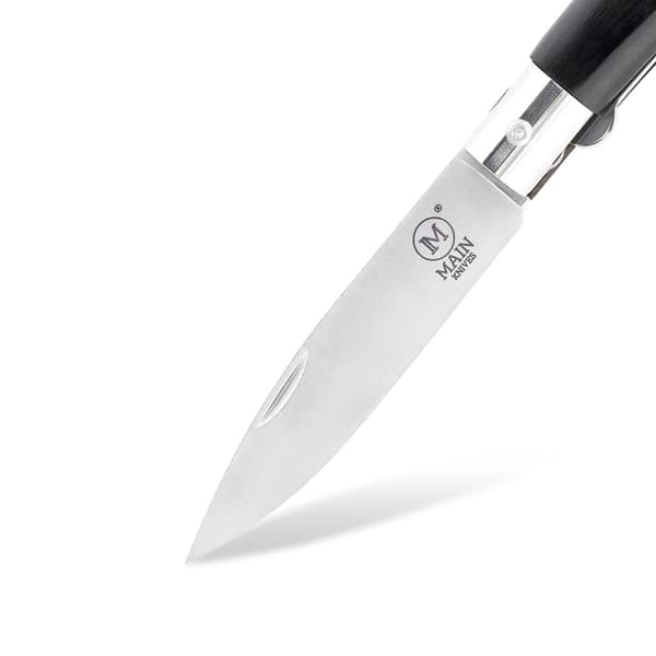 MAIN Knives German Line 1200 Drop Point 440A Svartpressad Träfällkniv