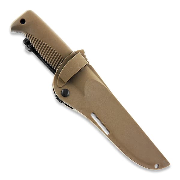 Peltonen Knives M07 Ranger Puukko Sissipuukko FJP126 -veitsi, 80CrV2-terästä, Cerakote FDE -pinnoite, Coyote TPE -kahva, Coyote-komposiittituppi