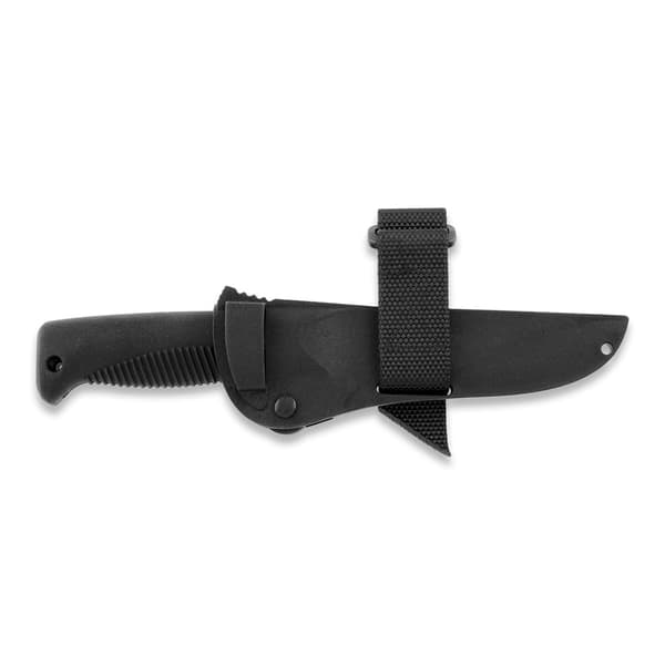 Peltonen Knives M07 Ranger Puukko Sissipuukko FJP080 -veitsi, 80CrV2-terästä, musta PTFE-pinnoite, musta TPE-kahva, musta komposiittituppi