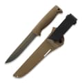 Miniatyrbild 1 av 4: Peltonen Knives M95 Ranger Puukko Sissipuukko FJP060 Kniv 80CrV2 Stål med Cerakote FDE-beläggning Coyote TPE-handtag Coyote Kompositslida
