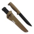 Pikkukuva 2 / 4: Peltonen Knives M95 Ranger Puukko Sissipuukko FJP120 Veitsi 80CrV2 Teräs mustalla PTFE-pinnoitteella Coyote TPE -kahva Coyote-komposiittituppi
