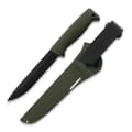 Pikkukuva 1 / 3: Peltonen Knives M95 Ranger Puukko Sissipuukko FJP136 -veitsi, 80CrV2-terästä, musta PTFE-pinnoite, oliivinvihreä TPE-kahva