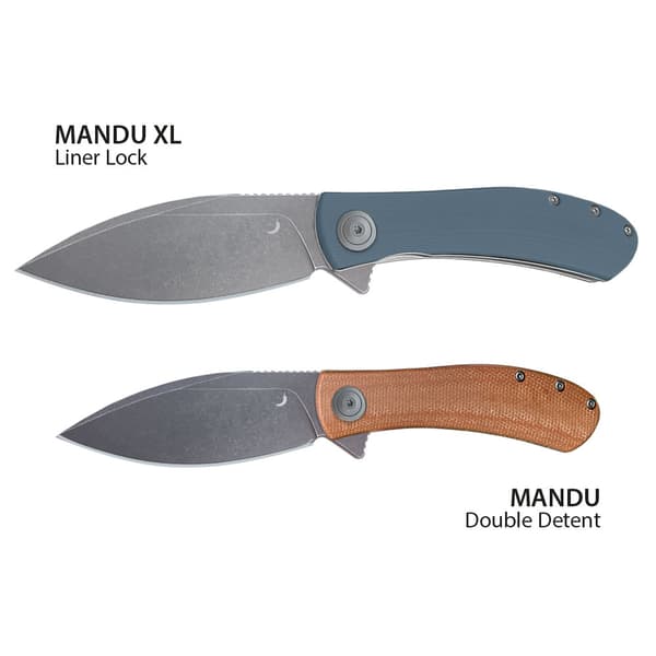 Trollsky Knives Mandu XL Liner Lock Dark Bead Blast D2 Grå G10 Fällkniv