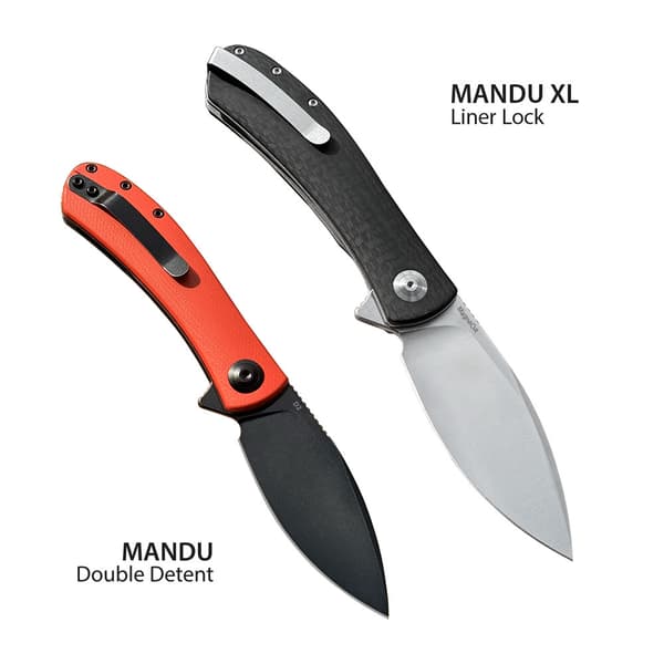 Trollsky Knives Mandu XL Liner Lock Dark Bead Blast D2 Grå G10 Fällkniv