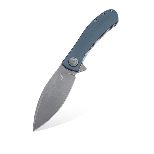 Trollsky Knives Mandu XL Liner Lock Dark Bead Blast D2 Grå G10 Fällkniv