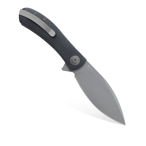 Trollsky Knives Mandu XL Liner Lock Dark Bead Blast D2 Svart Micarta Fällkniv