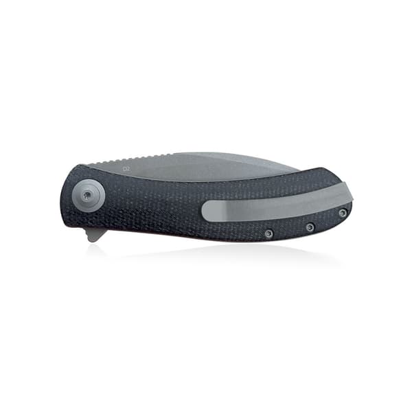Trollsky Knives Mandu XL Liner Lock Dark Bead Blast D2 Svart Micarta Fällkniv