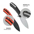 Miniatyrbild 6 av 8: Trollsky Knives Mandu XL Liner Lock Dark Bead Blast D2 Svart Micarta Fällkniv