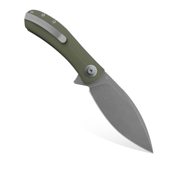 Trollsky Knives Mandu XL Liner Lock Dark Bead Blast D2 OD Grön G10 Fällkniv