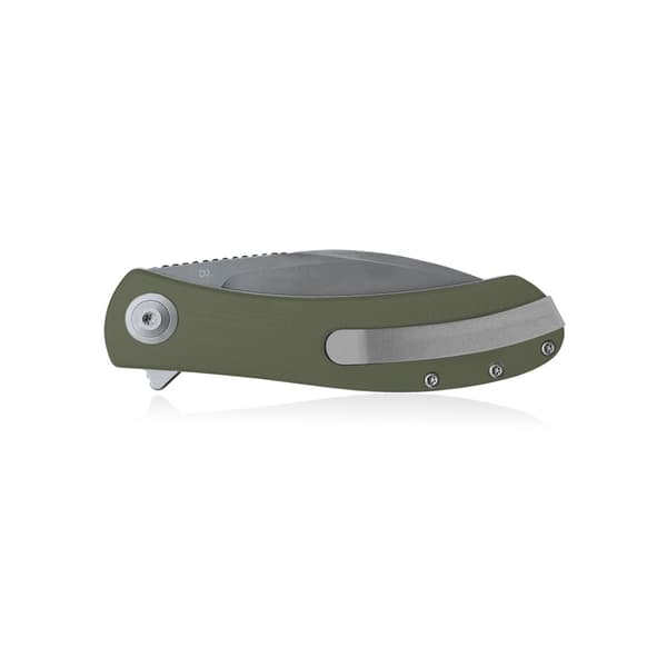 Trollsky Knives Mandu XL Liner Lock Dark Bead Blast D2 OD Grön G10 Fällkniv