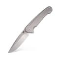 Miniatyrbillede 1 af 6: MK Knives & Tools Ingeni Grå Foldekniv | Stonewashed CPM-S90V Grå Titanium Flipper Stellås