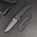 Miniatyrbillede 6 af 6: MK Knives & Tools Ingeni Full Black Foldekniv | PVD Stonewashed CPM-S90V PVD Stonewashed Titanium Flipper Stellås