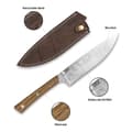 Miniatyrbild 4 av 8: BPS Knives Rosemary Kökskniv 5Cr14MoV Rostfritt Stål Valnötsträ Brunt Läderslida