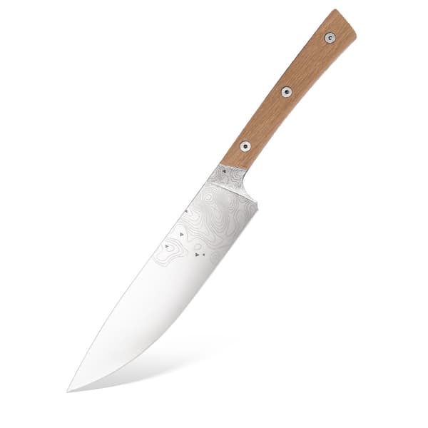 BPS Knives Rosemary Køkkenkniv 5Cr14MoV Rustfrit Stål Valnøddetræ Brun Læderskede