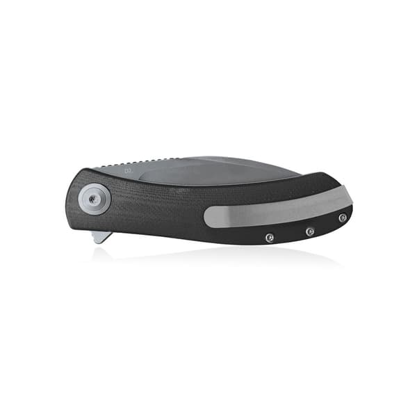 Trollsky Knives Mandu XL Liner Lock Fällkniv Grå Stentvättad D2 Svart G10