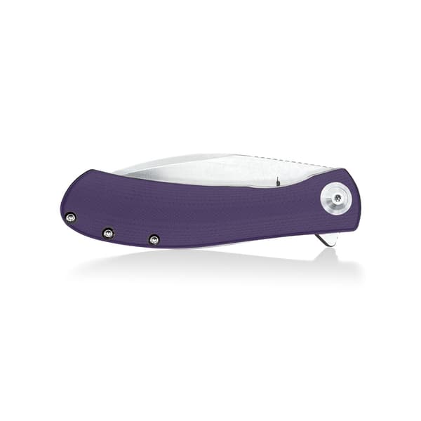 Trollsky Knives Mandu XL Liner Lock Satin D2 Lila G10 Fällkniv