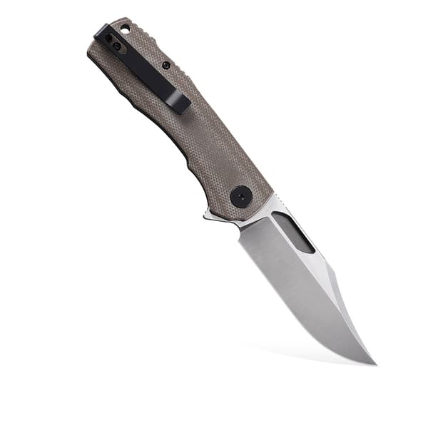 Petrified Fish Victor PF-P03 KMS Satin K110 Khaki Micarta Foldekniv