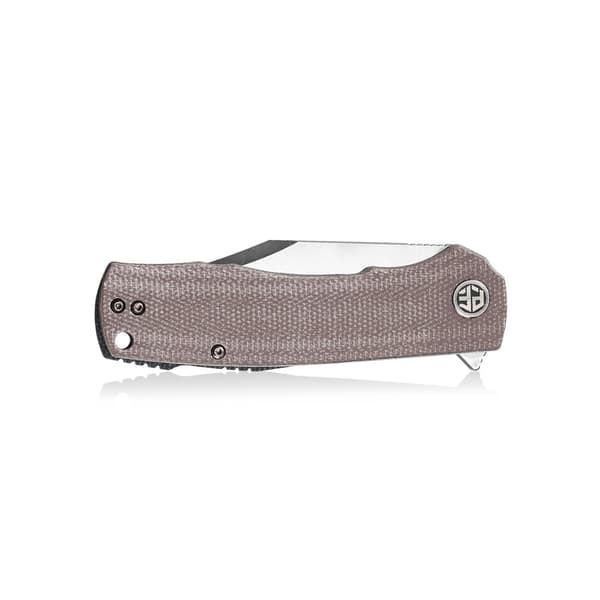 Petrified Fish Victor PF-P03 KMS Satin K110 Khaki Micarta Foldekniv